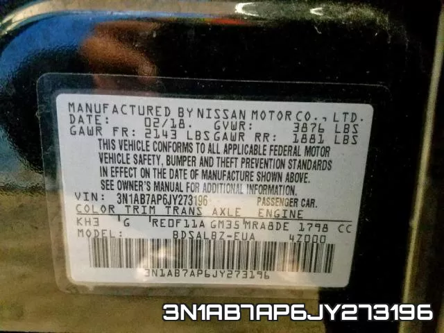 3N1AB7AP6JY273196 фото 2