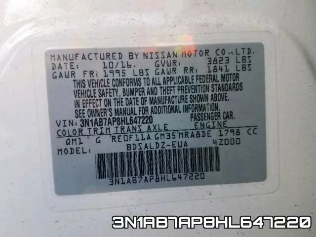 3N1AB7AP8HL647220 фото 2