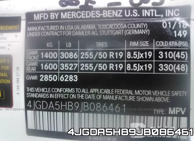 4JGDA5HB9JB086461 фото 10