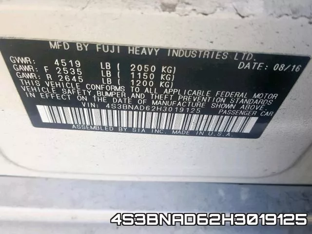 4S3BNAD62H3019125 фото 2