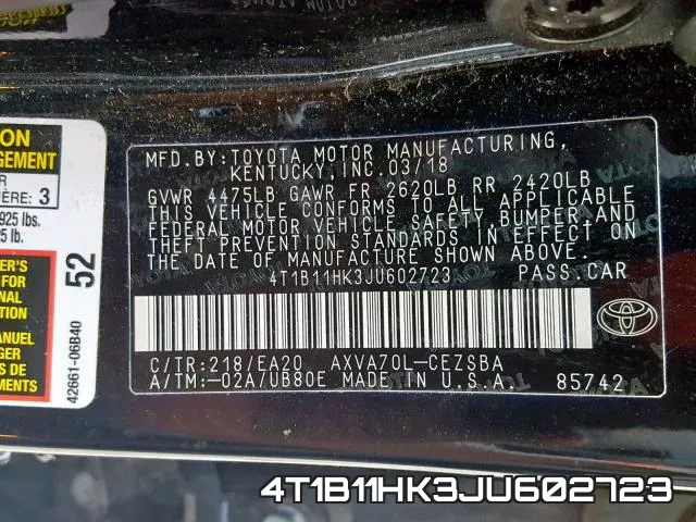 4T1B11HK3JU602723 фото 2