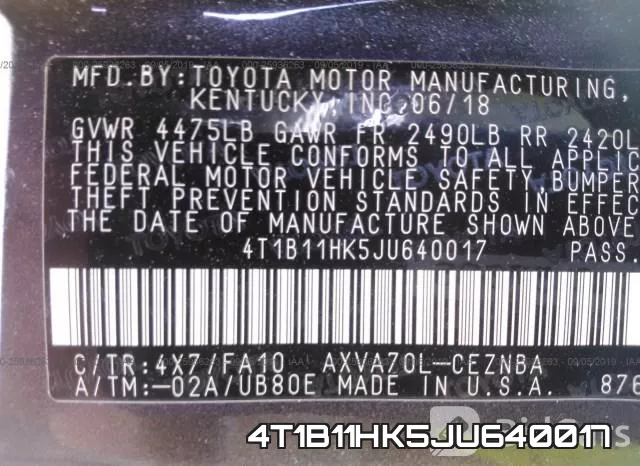 4T1B11HK5JU640017 фото 10