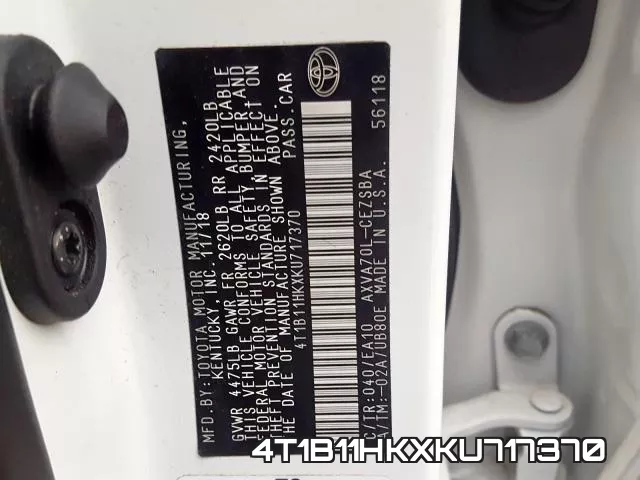 4T1B11HKXKU717370 фото 2