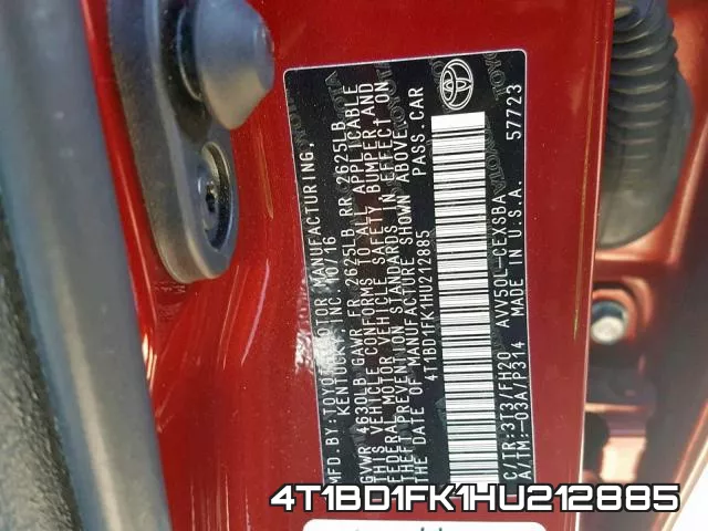 4T1BD1FK1HU212885 фото 2