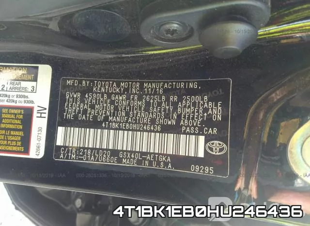 4T1BK1EB0HU246436 фото 10