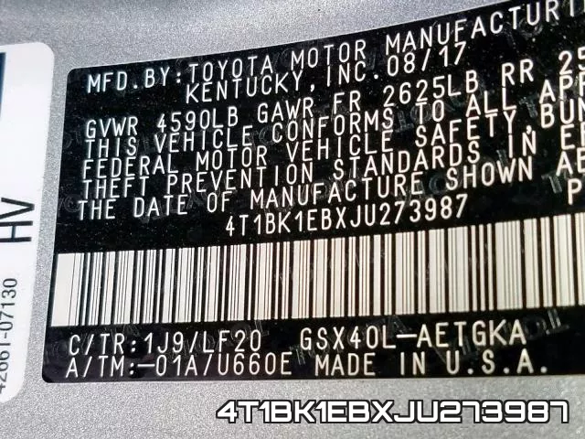 4T1BK1EBXJU273987 фото 2