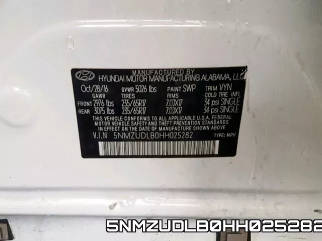 5NMZUDLB0HH025282 фото 2