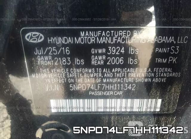5NPD74LF7HH111342 фото 10