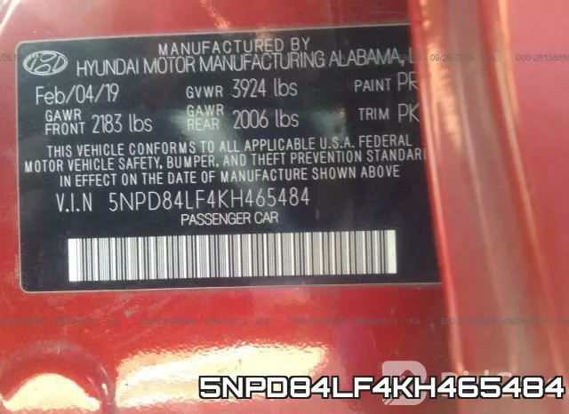 5NPD84LF4KH465484 фото 9
