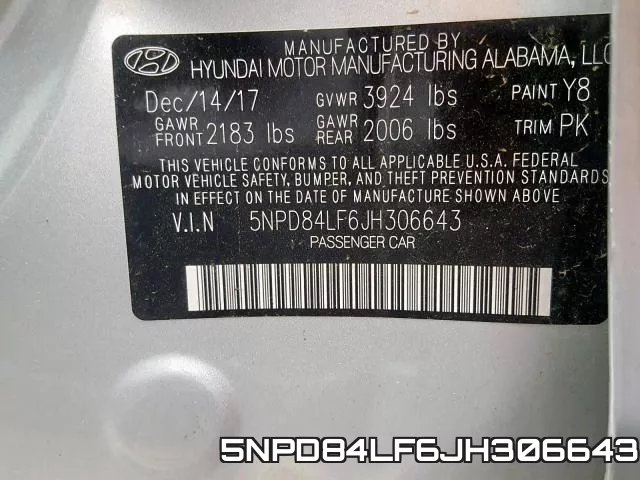 5NPD84LF6JH306643 фото 2