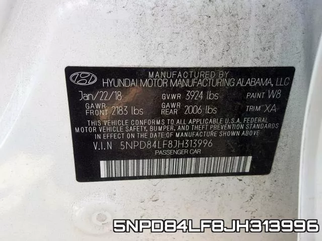 5NPD84LF8JH313996 фото 2