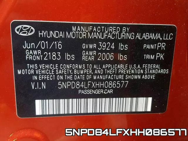 5NPD84LFXHH086577 фото 2