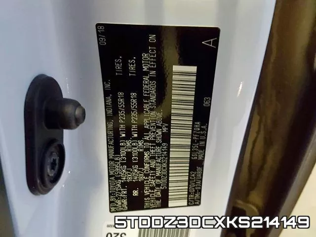 5TDDZ3DCXKS214149 фото 2