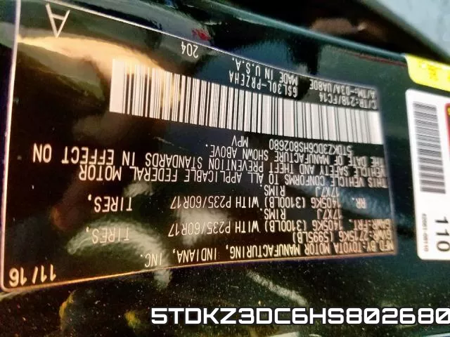 5TDKZ3DC6HS802680 фото 2
