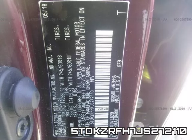 5TDKZRFH7JS272110 фото 9
