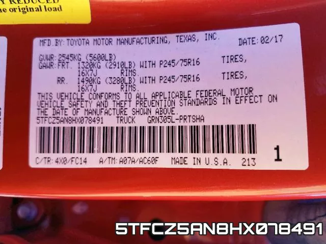 5TFCZ5AN8HX078491 фото 2