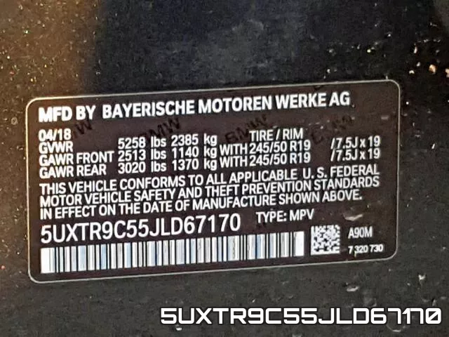 5UXTR9C55JLD67170 фото 2