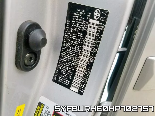 5YFBURHE0HP702757 фото 2