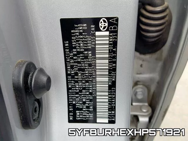 5YFBURHEXHP571921 фото 2