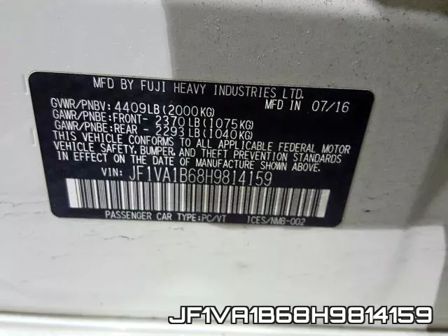 JF1VA1B68H9814159 фото 2