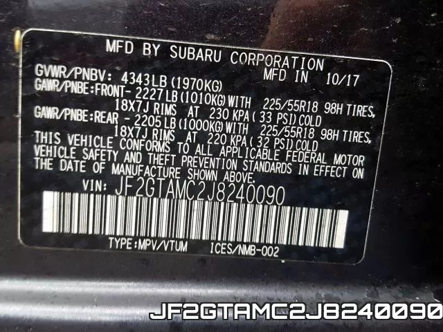 JF2GTAMC2J8240090 фото 2