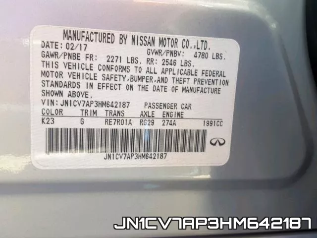 JN1CV7AP3HM642187 фото 2
