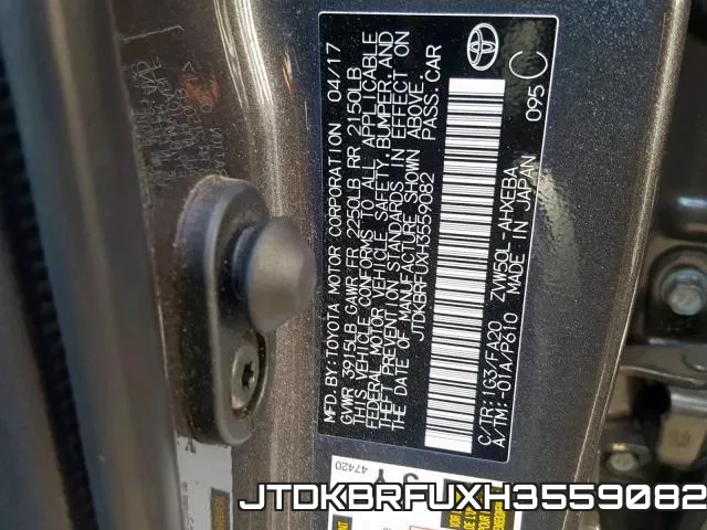 JTDKBRFUXH3559082 фото 2