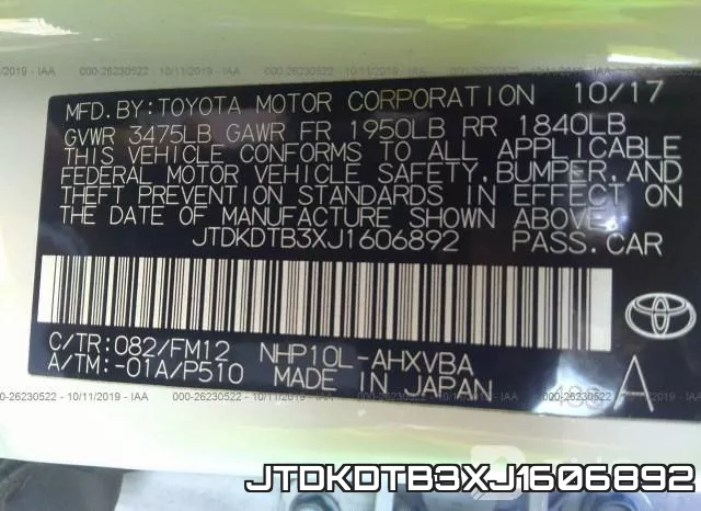 JTDKDTB3XJ1606892 фото 10