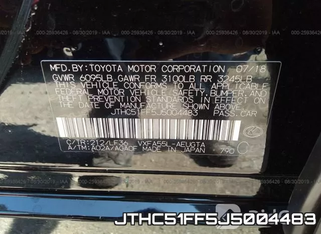JTHC51FF5J5004483 фото 10