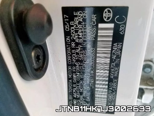 JTNB11HK7J3002633 фото 2