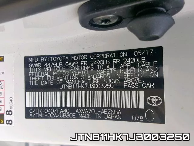 JTNB11HK7J3003250 фото 2