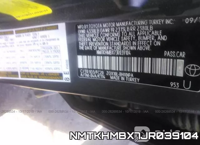 NMTKHMBX7JR039104 фото 10
