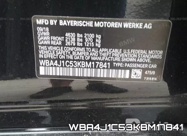 WBA4J1C53KBM17841 фото 10