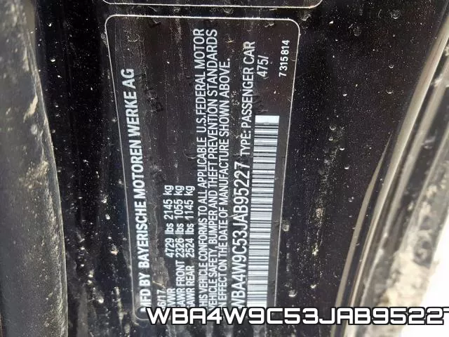 WBA4W9C53JAB95227 фото 2