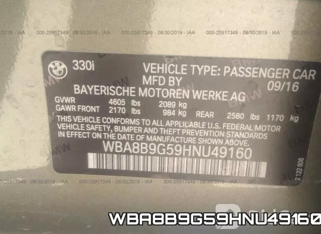 WBA8B9G59HNU49160 фото 10