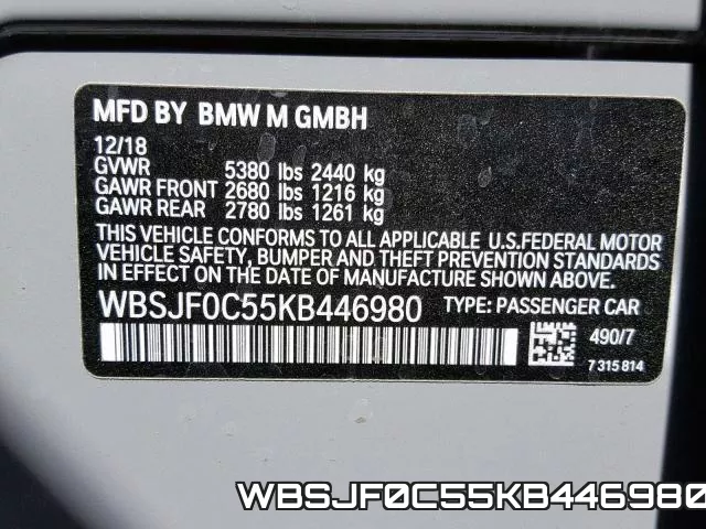 WBSJF0C55KB446980 фото 2