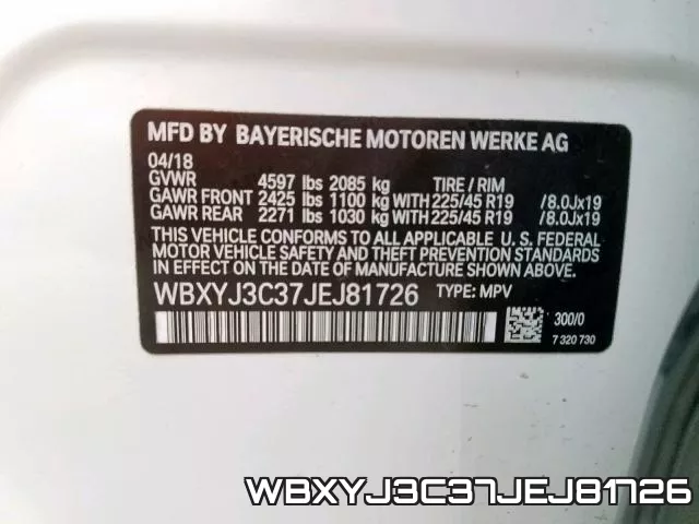 WBXYJ3C37JEJ81726 фото 2