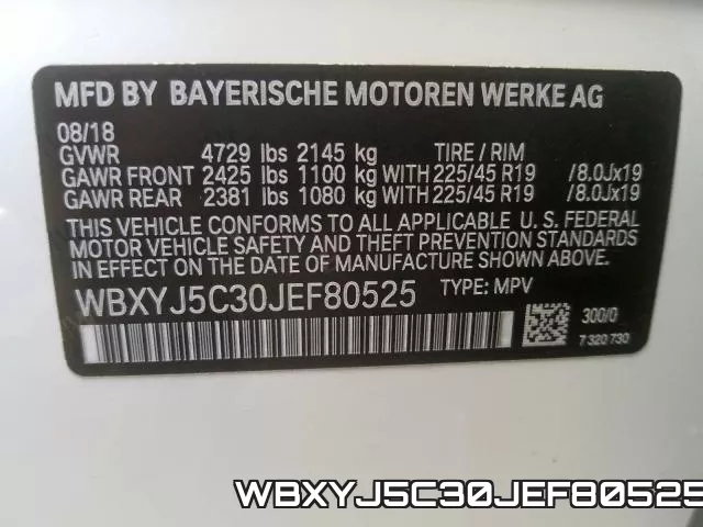 WBXYJ5C30JEF80525 фото 2