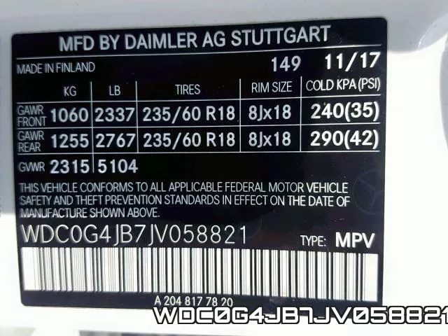 WDC0G4JB7JV058821 фото 2