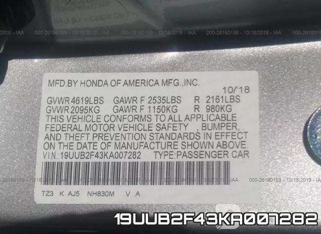 19UUB2F43KA007282 фото 10