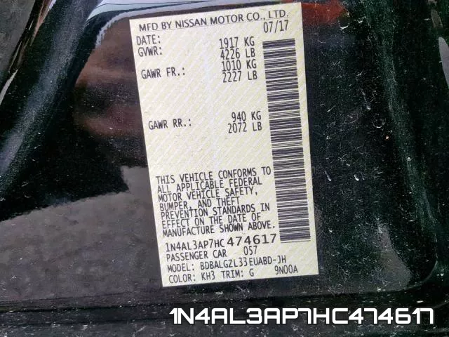 1N4AL3AP7HC474617 фото 2
