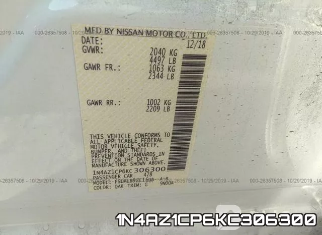 1N4AZ1CP6KC306300 фото 10
