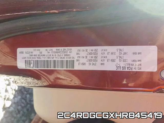 2C4RDGCGXHR845419 фото 2