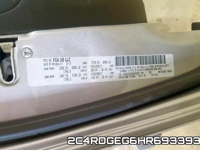 2C4RDGEG6HR693393 фото 2
