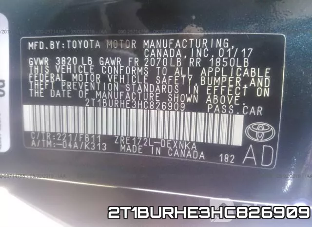 2T1BURHE3HC826909 фото 10