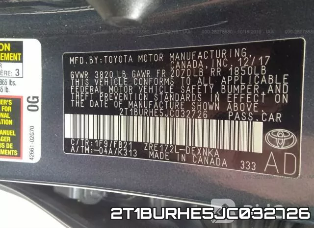 2T1BURHE5JC032726 фото 10