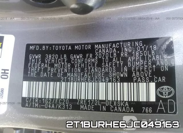 2T1BURHE6JC049163 фото 10