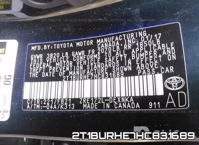 2T1BURHE7HC831689 фото 10