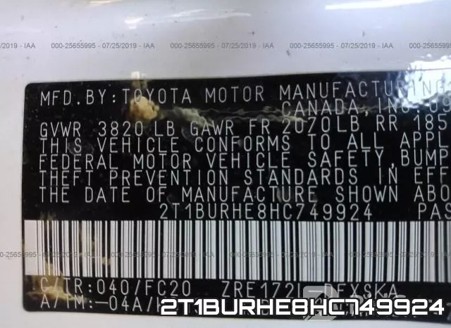 2T1BURHE8HC749924 фото 10