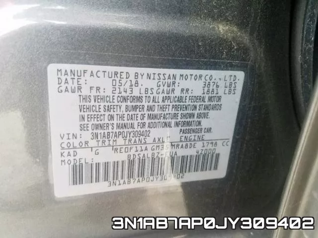 3N1AB7AP0JY309402 фото 2